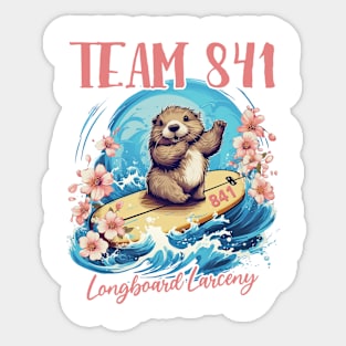 Surfing Otter 841 Wanted for Long Board Larceny Santa Cruz California Sticker